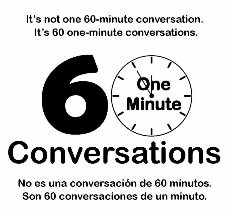 It’s not one 60-minute conversation. It’s 60 one-minute conversations.
